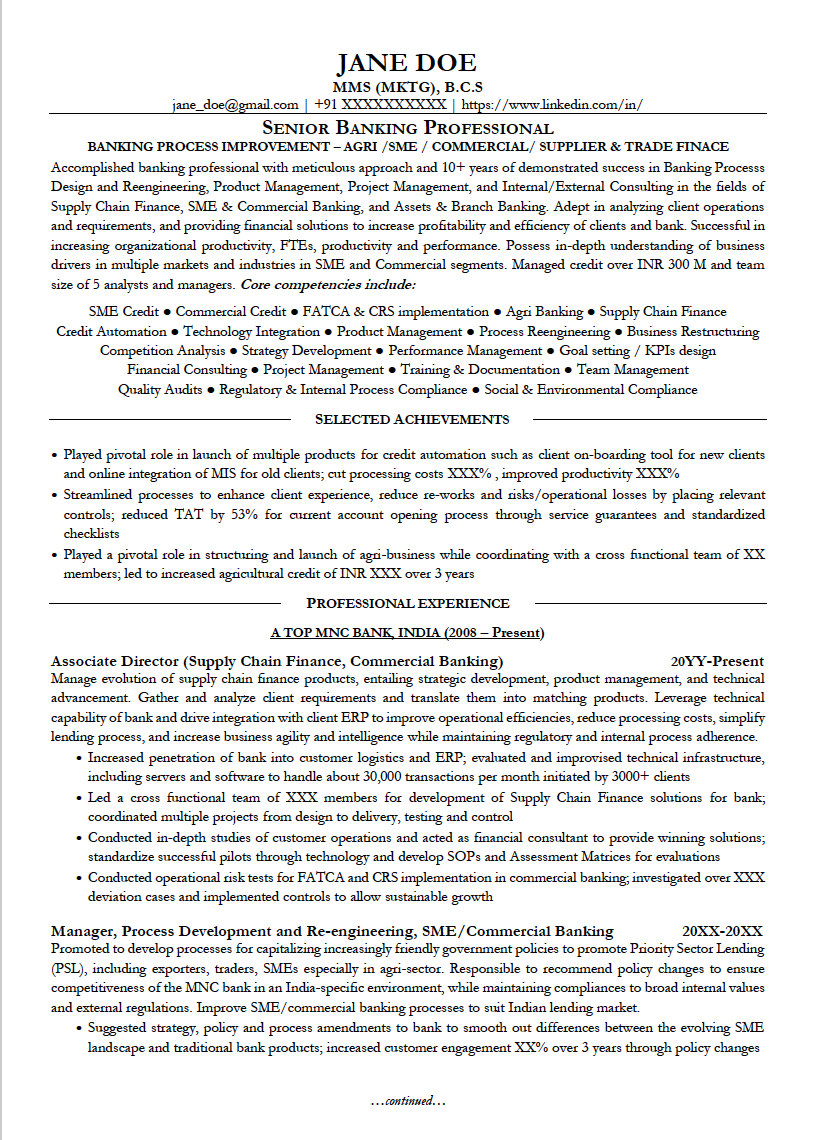 banking-resume banking resume sample